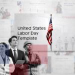 United States Labour Day Template - full slide collection preview with patriotic red, white, and blue design