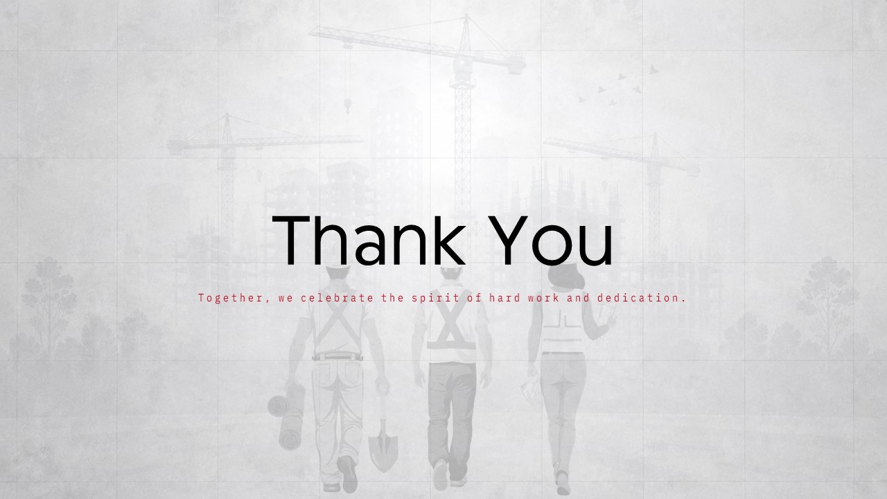 United States Labour Day Template - Thank You closing slide with worker silhouettes and inspirational subtitle