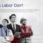 United States Labour Day Template - What is Labor Day definition slide with worker photo collage