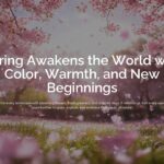 Welcome Spring Template - Full-bleed cherry blossom park photo with white headline text overlay