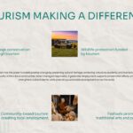 World Tourism Day Template - Case studies slide with 2x2 photo grid showing tourism's real-world impact