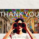 World Tourism Day Template - Thank you slide with illustrated traveler and inspirational closing tagline