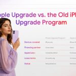 Comparison table comparing the new Klarna-powered Apple Upgrade against the legacy iPhone Upgrade Program.