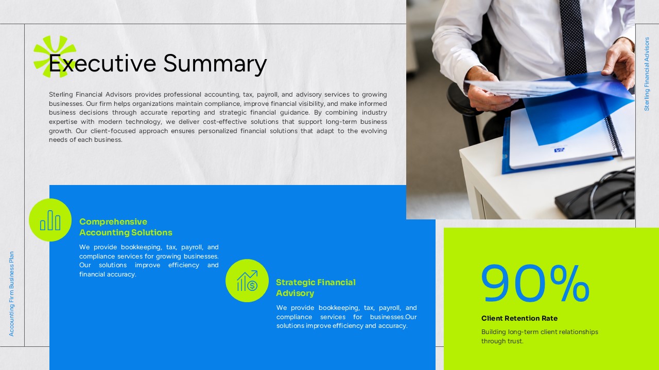 Accounting Firm Business Plan - Executive Summary slide