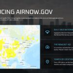 Air Quality Presentation Template - AirNow.gov platform slide with interactive map and three feature callouts