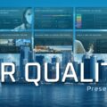 Air Quality Presentation Template - Full deck preview with 11 dark navy slides and cyan accents