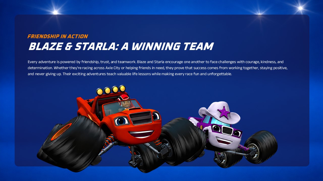 Blaze and the Monster Machines Template - Adventure slide to explore countryside episodes and outdoor STEM themes