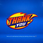 Blaze and the Monster Machines Template - Closing slide to end your presentation with a branded Thank You graphic