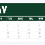 Calendar 2027 April - Monthly grid slide to present April planning and key dates