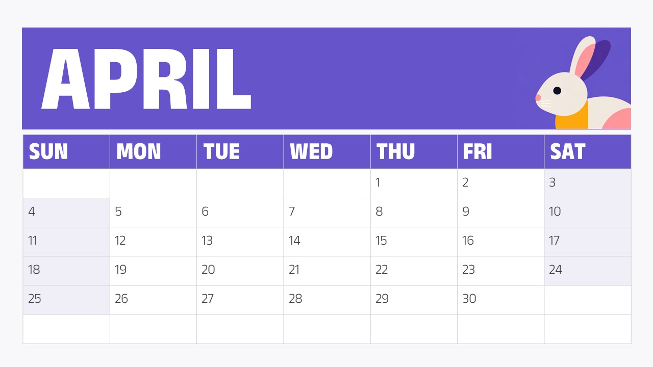 Calendar 2027 March - Monthly grid slide to organize March events and deadlines