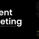 Client Meeting Presentation Template - black cover slide with oversized white headline and lime green accents