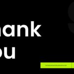 Client Meeting Presentation Template - black closing slide with oversized Thank You headline and two lime green contact boxes
