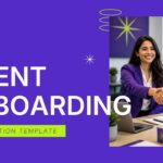 Client Onboarding Google Slides Template - Welcome slide with +56% stat callout, office photo, and purple headings
