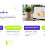 Client Onboarding Next Steps Template - Purple panel with action plan text beside a 2x2 grid of lime green action cards
