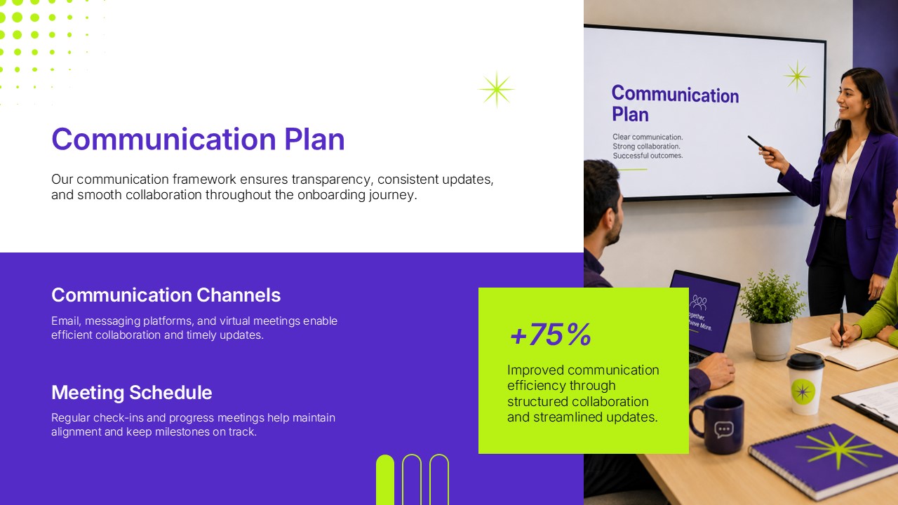 Client Onboarding Project Timeline Template - Four-milestone horizontal roadmap from Kickoff Meeting to Delivery Dates