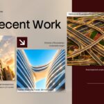 Construction Company Profile - Our Recent Work portfolio slide with three project photos in asymmetric collage layout