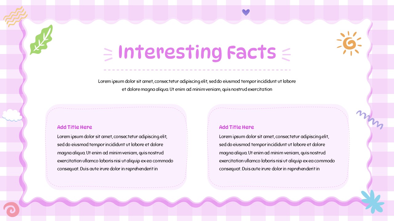 Cute Border Template - conclusion slide with orange gingham, kawaii bunny and mushroom illustrations