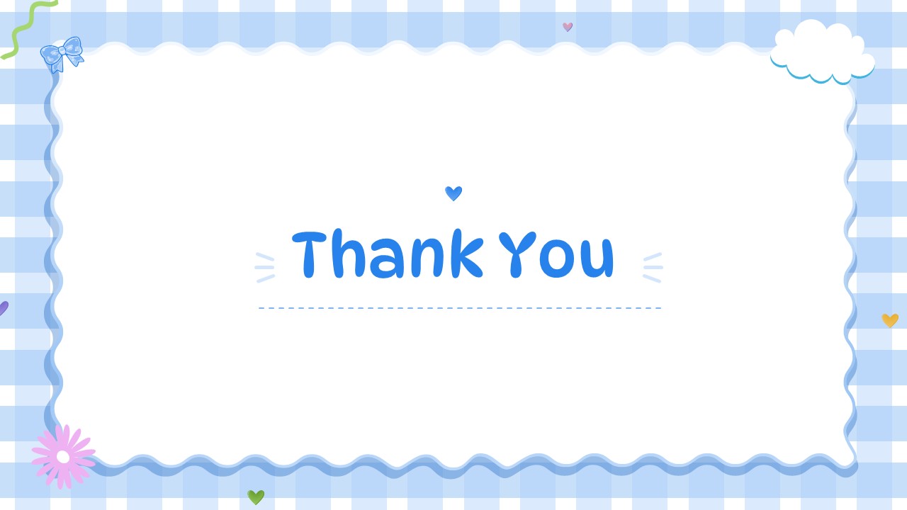 Cute Border Template - introduction overview slide with heart bullets and kawaii teddy bear reading