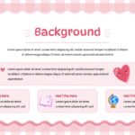 Cute Border Template - types and categories slide with lavender gingham and four icon content cards