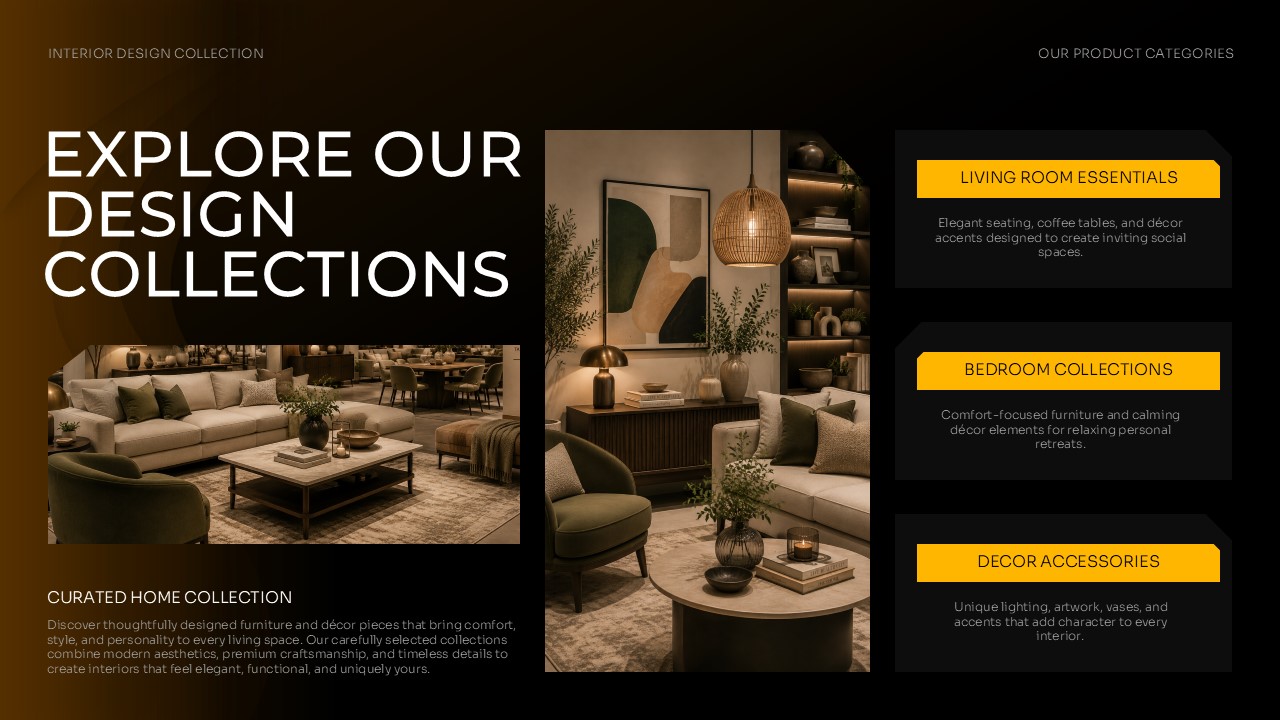 Decor Store Template - Process slide to walk clients through your design workflow