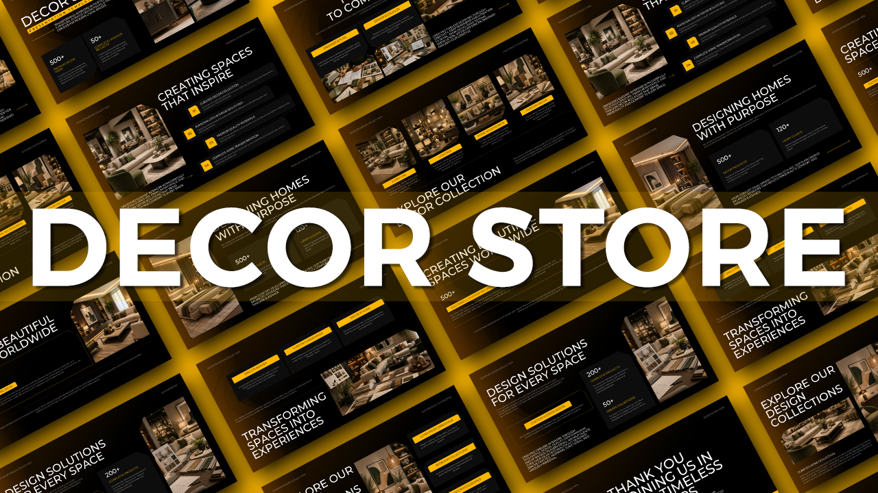 Decor Store Template - Cover slide to launch your interior design brand presentation