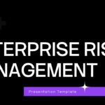 Enterprise Risk Management Template - two-column slide with business photo, definition text, and two purple highlight boxes