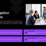 ERM Risk Response Planning Template - purple left panel with three dark numbered strategy cards on black background