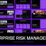 Enterprise Risk Management Template - black cover slide with bold white title and purple bottom banner