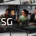 ESG Presentation Template - Full slide deck preview with dark, white, and green design