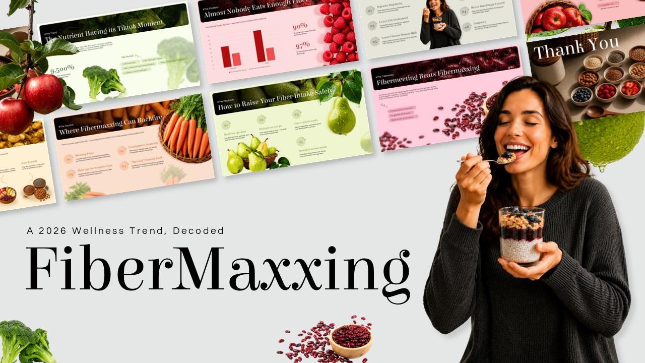 FiberMaxxing Template - Collage cover preview with wellness lifestyle photos and food embellishments