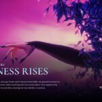 Frozen 3 Villain Reveal Template – purple-magenta atmospheric slide with 'Darkness Rises' headline and mystery teaser text