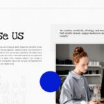 Graphic Design Company Template - Credibility slide with four KPI stat cards showing projects, clients, experience, and retention