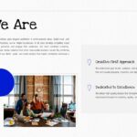 Graphic Design Company Template - Services slide with four-column card grid covering branding, digital, print, and marketing design