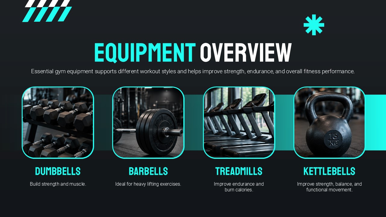 Gym and Fitness Template - Nutrition slide to present diet plans and healthy eating pillars