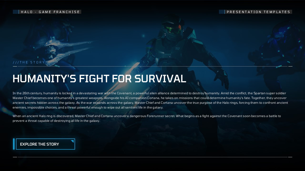 Halo Game Franchise Template - product launch slide with key sales stats and milestone data