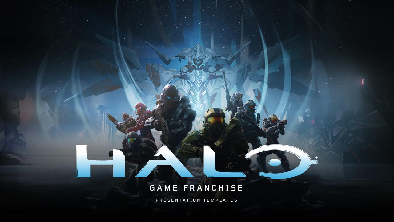 Halo Game Franchise Template - intro slide to present universe lore and franchise context