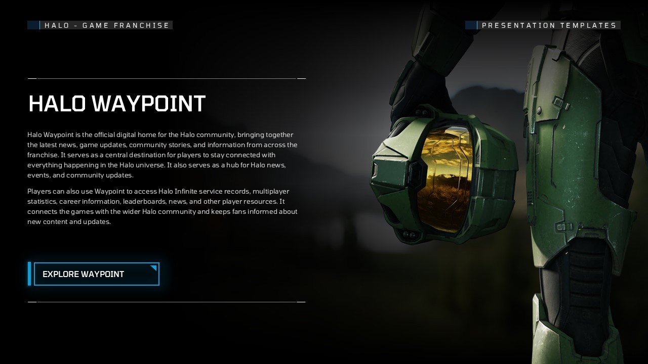 Halo Game Franchise Template - metrics dashboard slide to showcase KPIs and key statistics