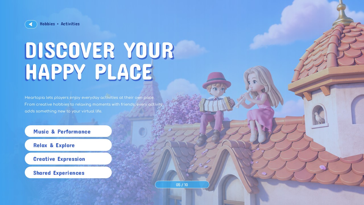 Heartopia Game Template - character profile customization slide