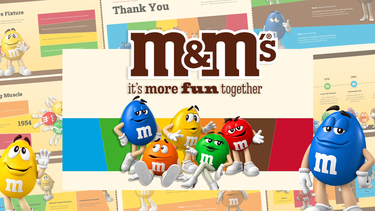 M&M Template - Full slide collection preview for brand and marketing presentations