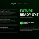 Manufacturing Industry Template - Slide to showcase smart factory technologies like IoT, AI maintenance, and robotics