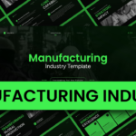 Manufacturing Industry Template - 11-slide dark-themed PowerPoint and Google Slides deck for industrial presentations
