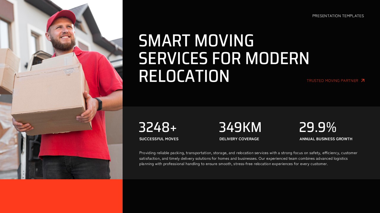 Movers and Packers Business Plan - Key Metrics Statistics Slide