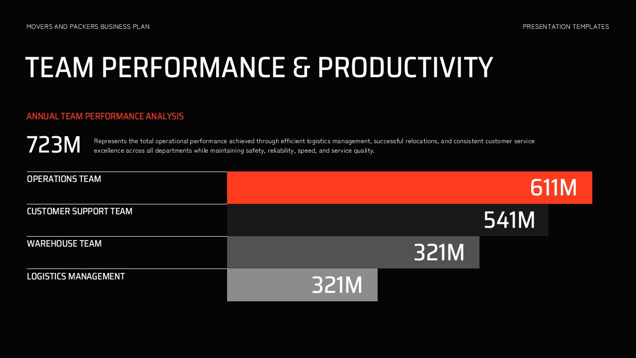 Movers and Packers Business Plan - Team Performance Productivity Slide