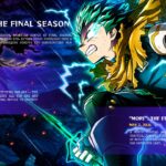 My Hero Academia Statistics Slide - 2x2 stat grid with 2014, 42 volumes, 100M+ copies, 7+ seasons on purple background