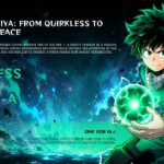 My Hero Academia Cast Slide - three vertical character cards for Bakugo, All Might, and Todoroki with role labels