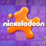 Nickelodeon Template - purple cover slide with orange splat logo and 3D character illustrations on both sides