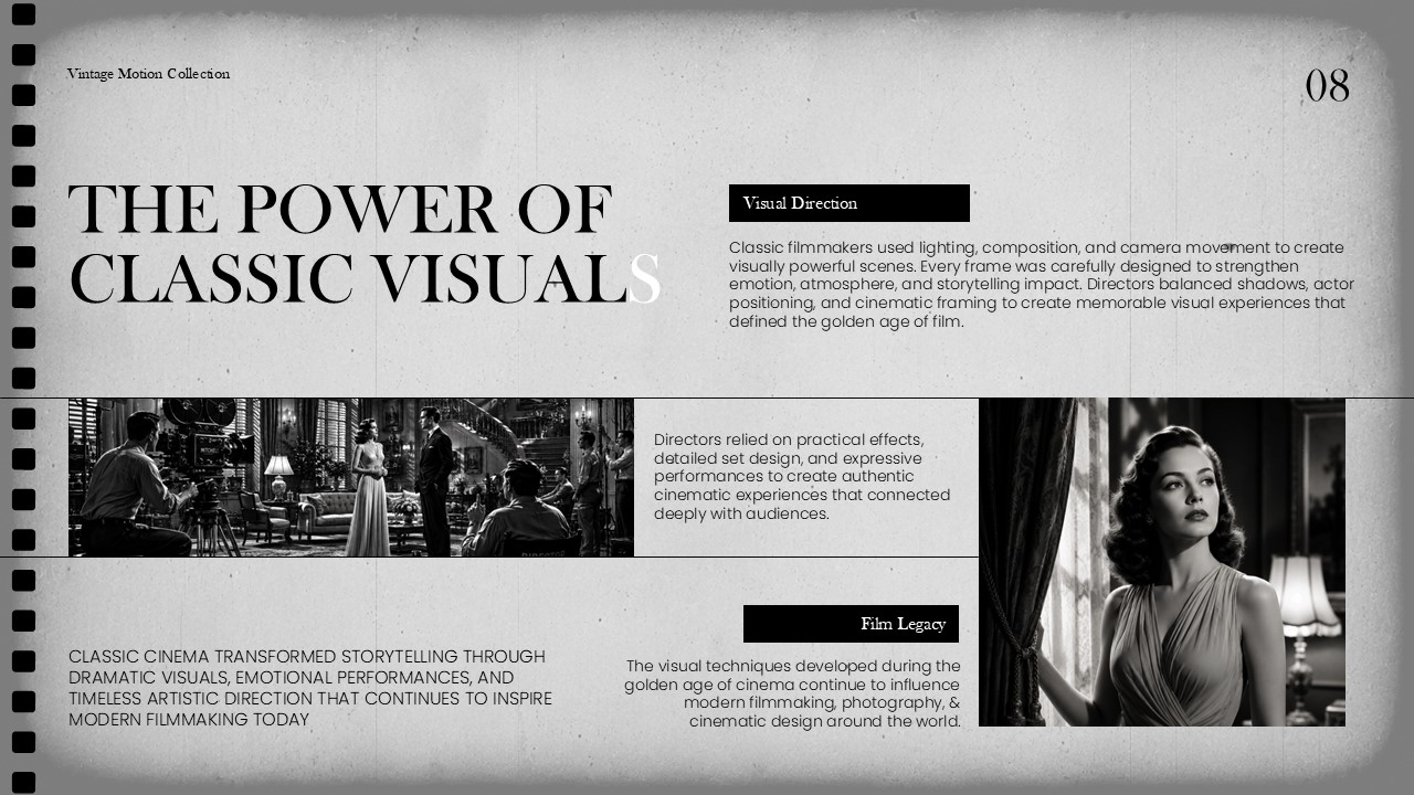 Old Movie Intro Style Template - Power of Classic Visuals editorial slide