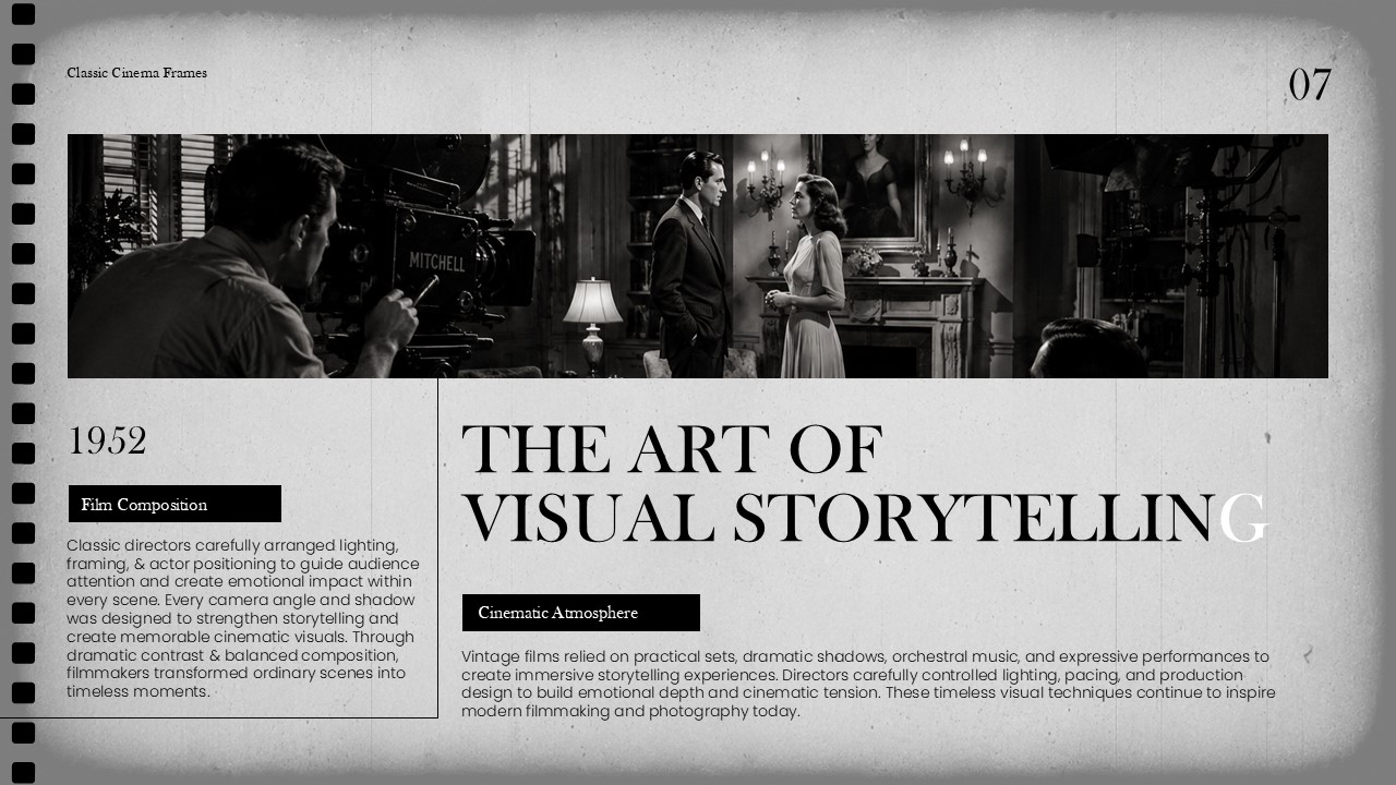 Old Movie Intro Style Template - Visual Storytelling cinematic banner slide