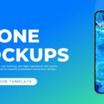 Phone Mockups Google Slides Template - dual smartphone mockups beside intro text on blue-teal gradient slide