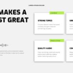 Podcast Power of Conversation Template - asymmetric editorial collage with overlapping photos and green tags